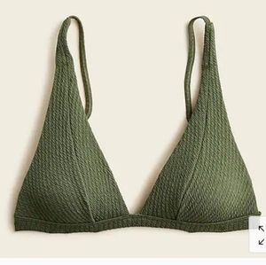 JCrew Textured Plunge Bikini Top XXS Cup Size A B and C Bathing Suit Swimsuit